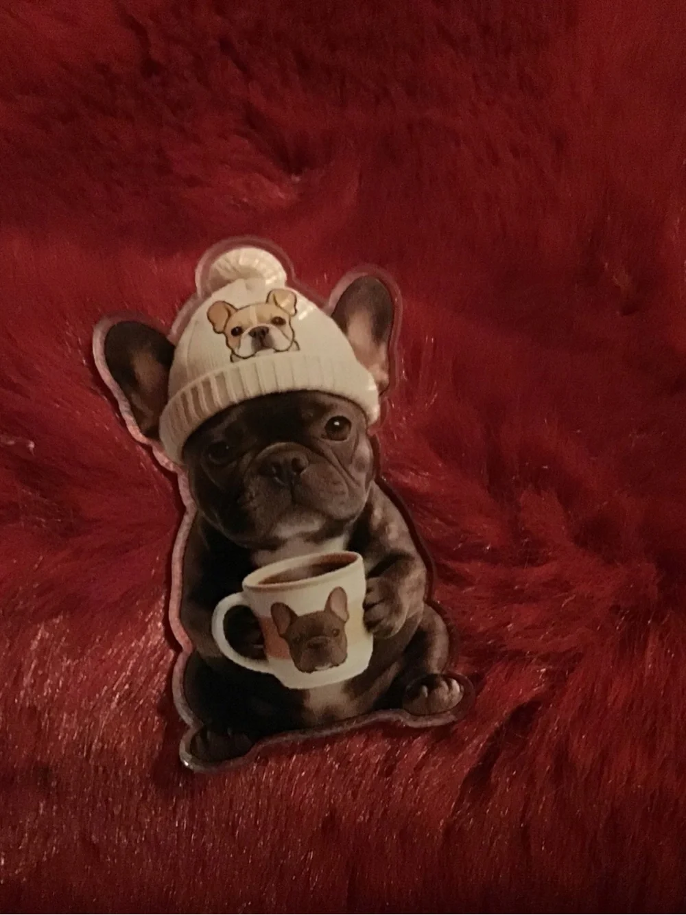 Really cute car vent air freshener with French bulldog